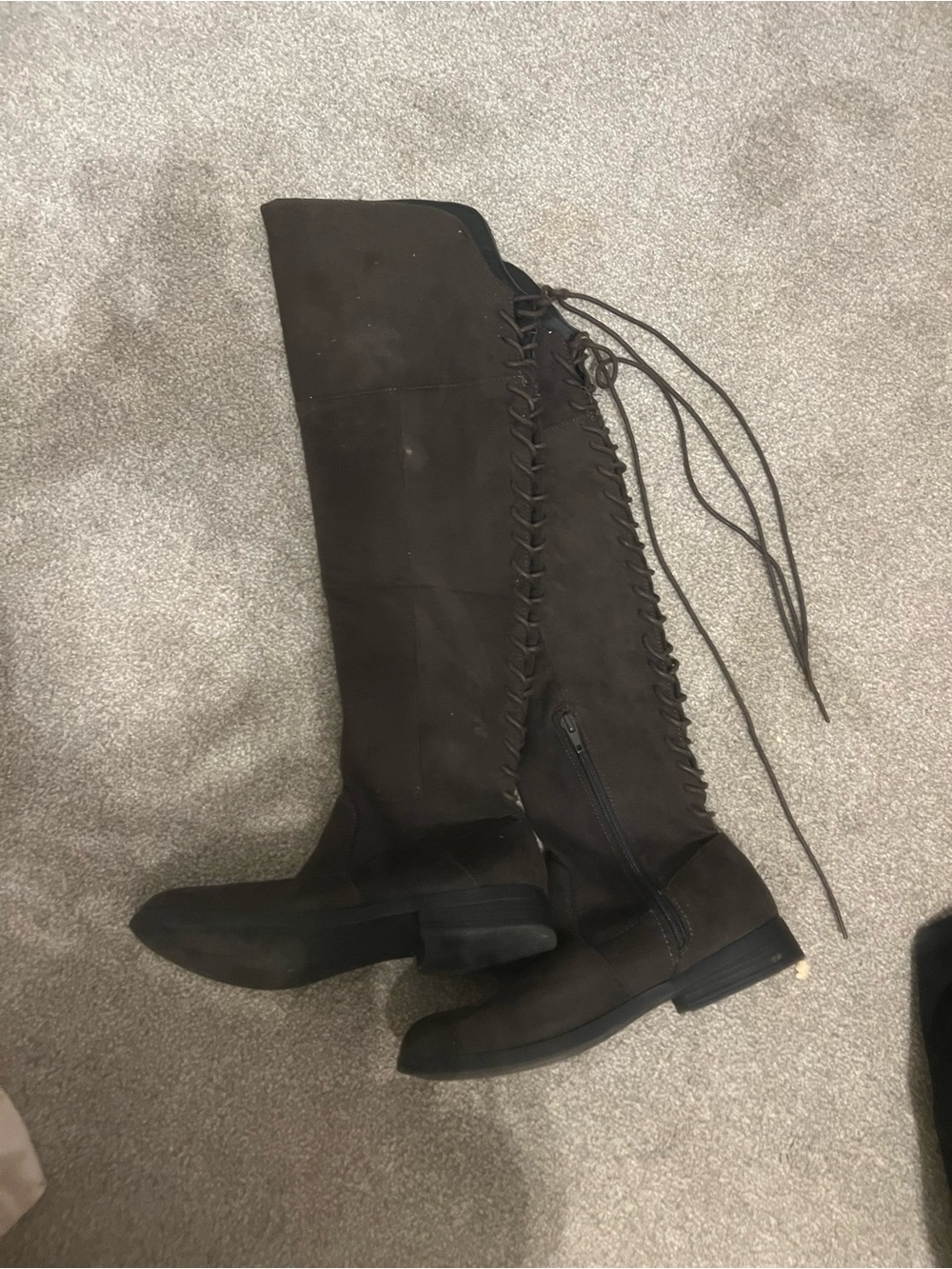 Source Unknown Black Over-the-Knee Lace-Up Boots